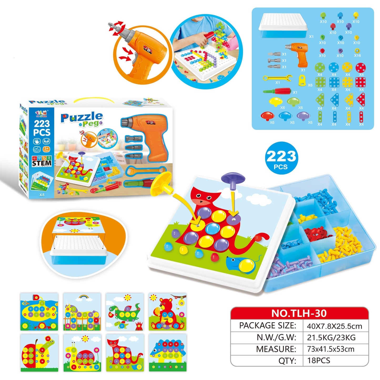 Kids Drill & Screw Board – Educational Fine Motor Toy