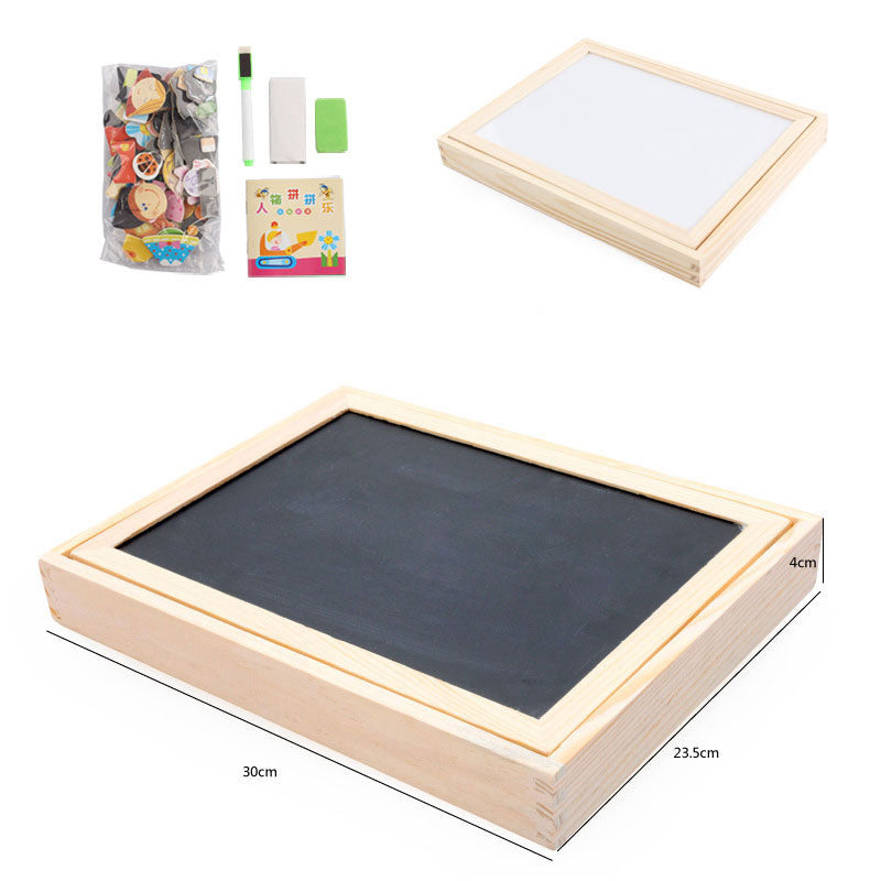 Magnetic Art Easel with Animal Puzzle – Double-Sided Drawing & Blackboar