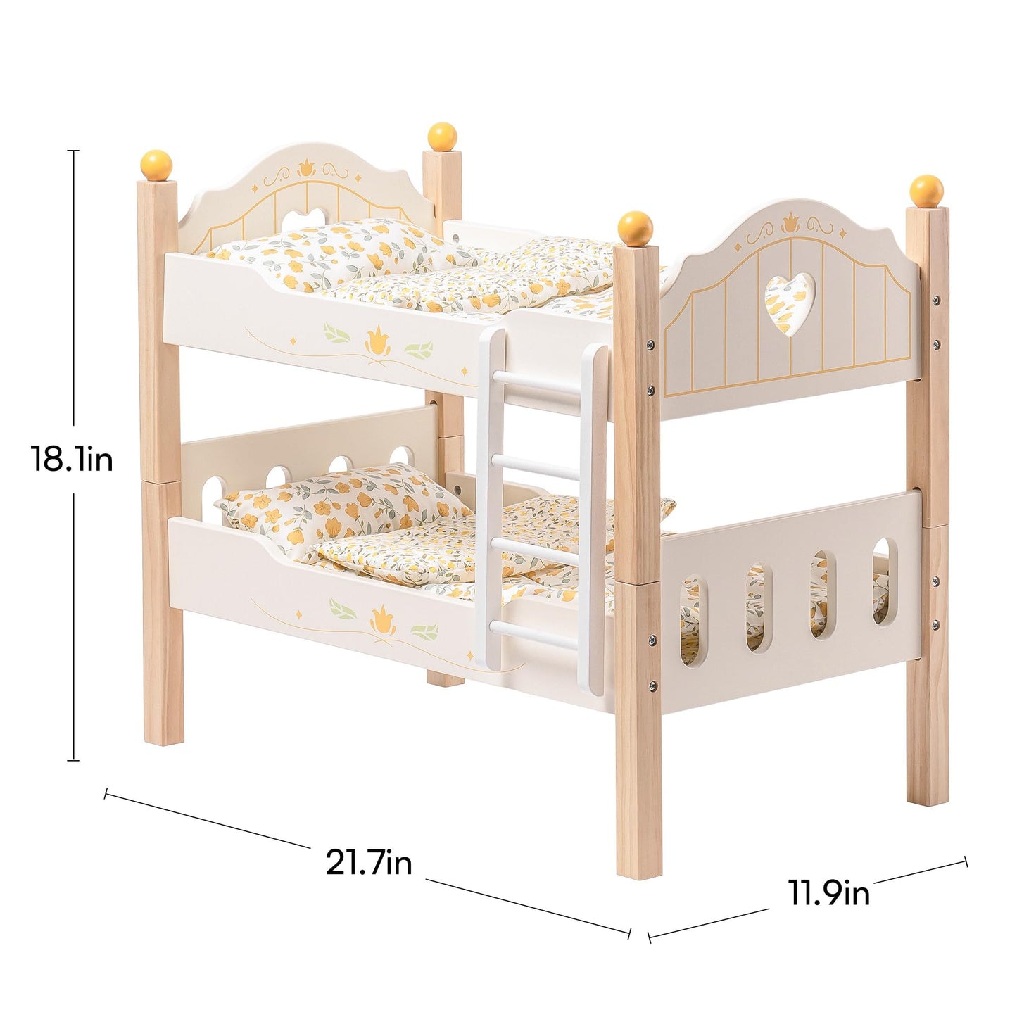 ROBOTIME Baby Doll Bunk Beds – Wooden Stackable Doll Furniture