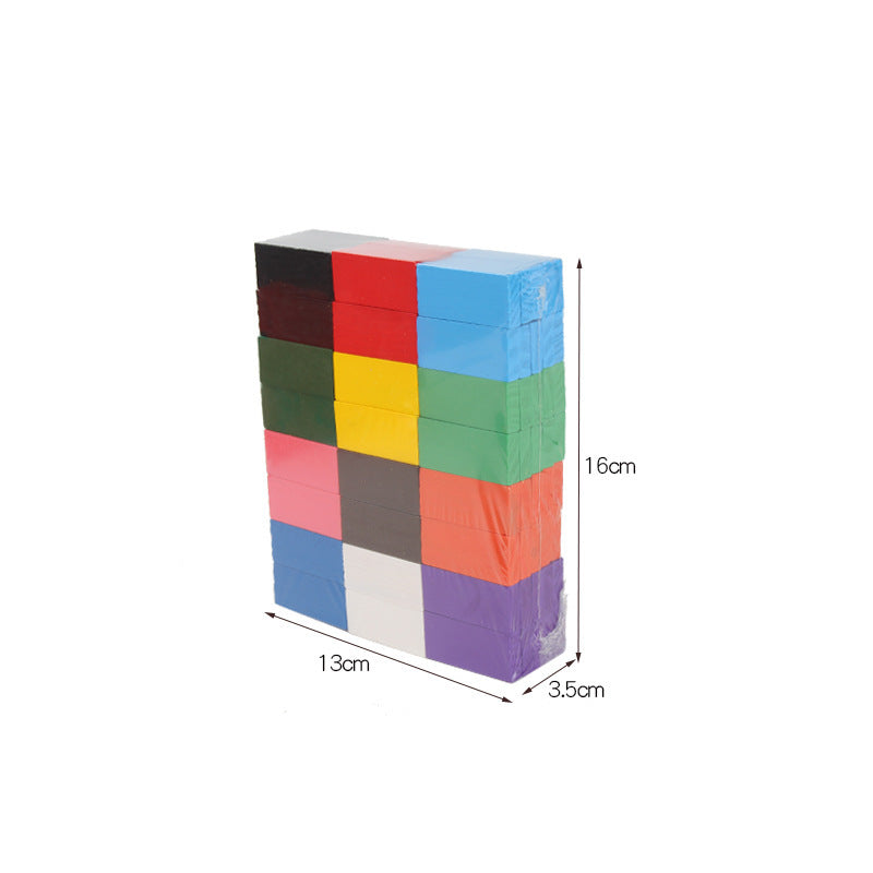 Rainbow Wooden Domino Set – 120-Piece Educational Toy