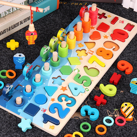 Wooden Alphanumeric Puzzle – Numbers, Letters & Colors Learning Toy